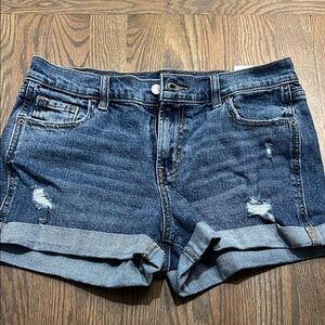 Old Navy Boyfriend Distressed Dark Blue Jean Shorts